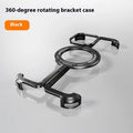 Metal magnetic bracket phone case for iPhone 17 Pro Max in black with frosted finish