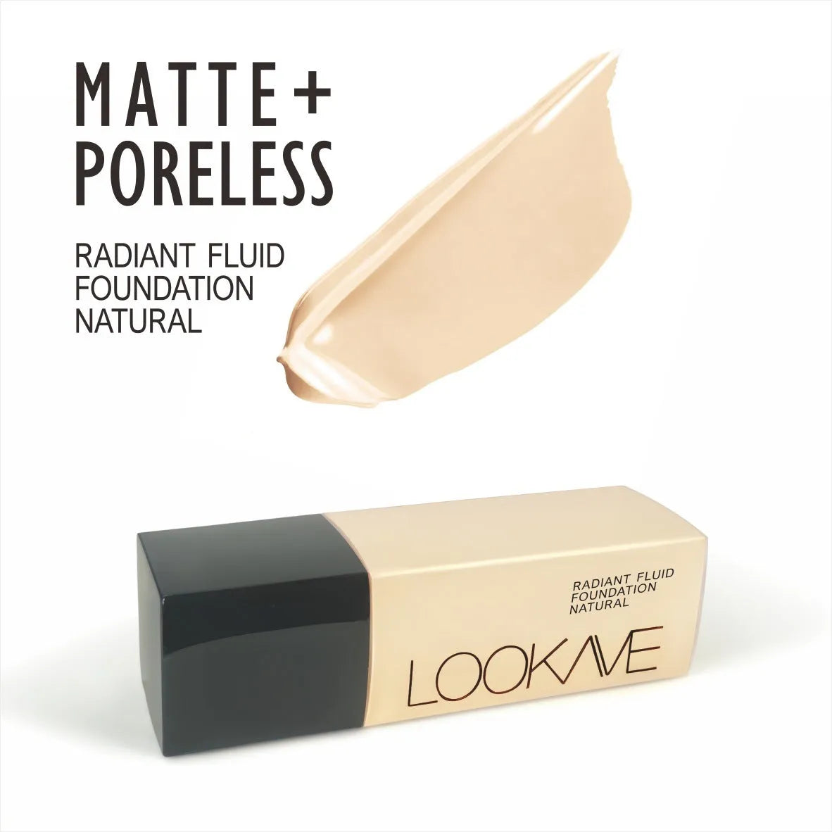 LOOKAVE matte liquid foundation bottle in 21ml size with cream formula