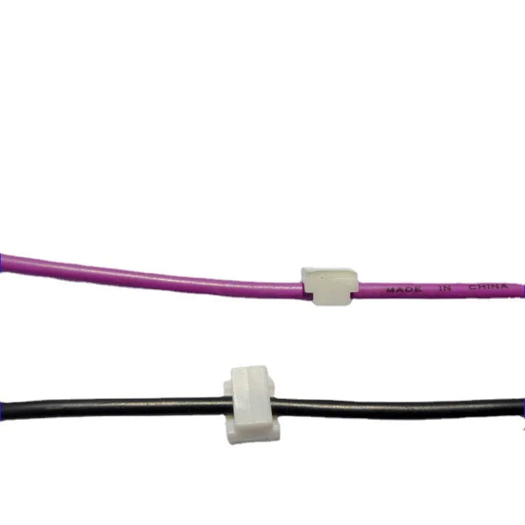 Black PA66 nylon wire management clips for automotive and electronic cable organisation