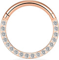 Stainless steel seamless nose ring with electroplated finish showing colour options and round design