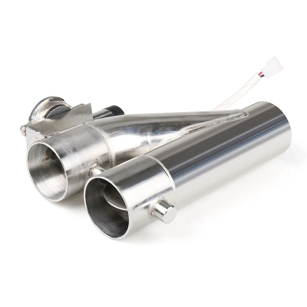 Silver stainless steel electronic control double valve exhaust pipe 290mm length