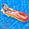 PVC thick sequins wave inflatable floating row in gradient colours with mesh deck chair design