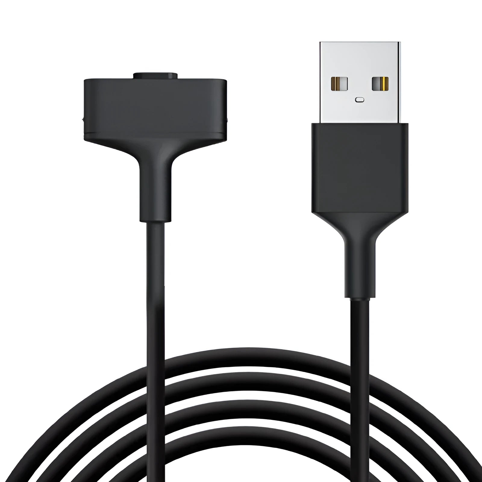 Black magnetic charging cable for Fitbit Ionic and Alta HR smart watch with connector and pearlescent bag