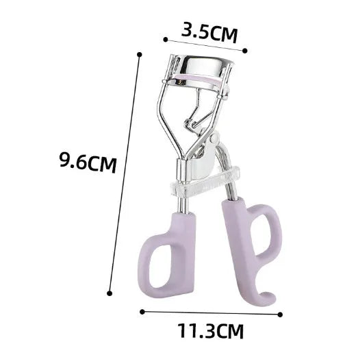 SUNFLOWER A4 chrome scissor handle eyelash curler with tail in original pink on white background