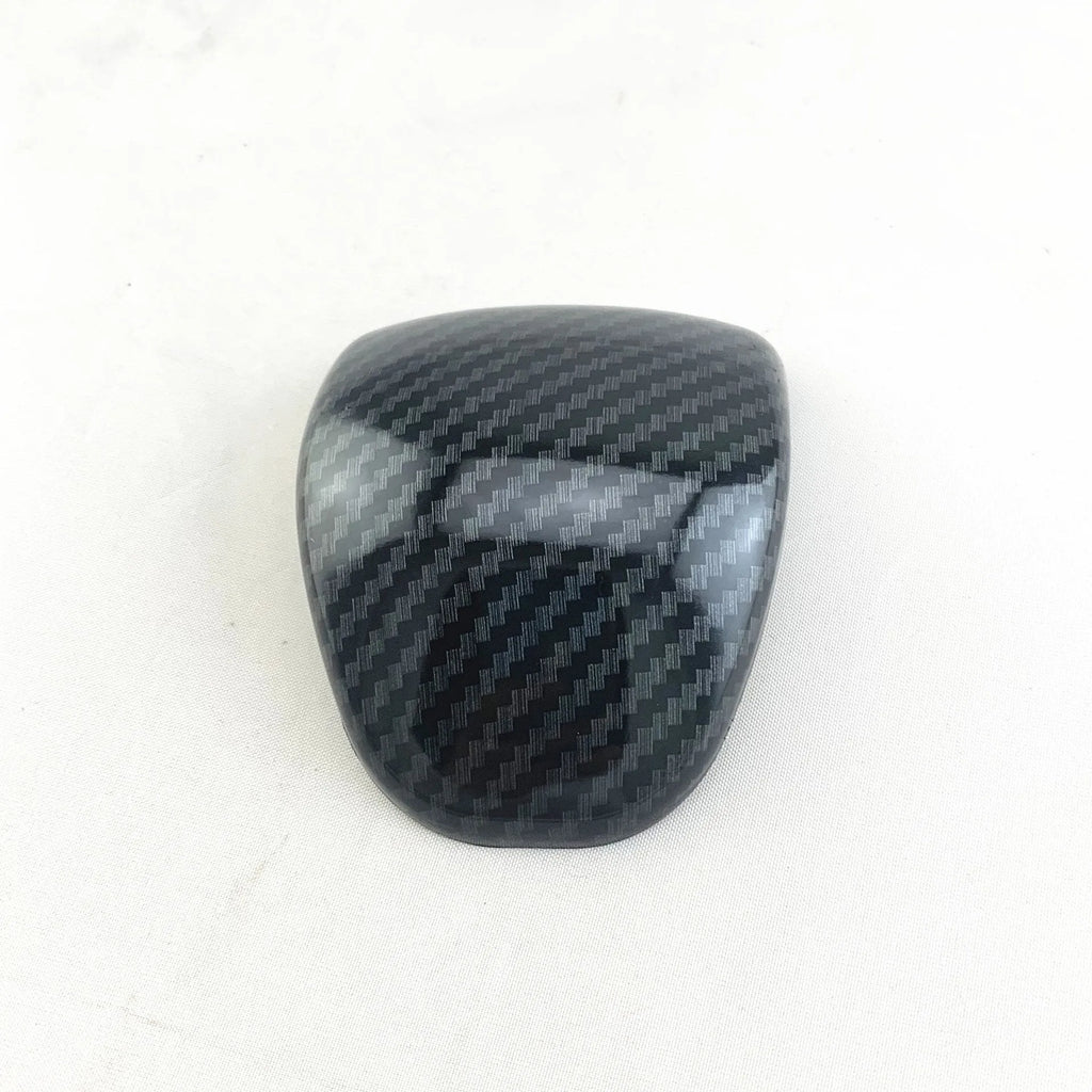 Carbon fibre pattern gear shift cover for manual car transmission with adhesive backing