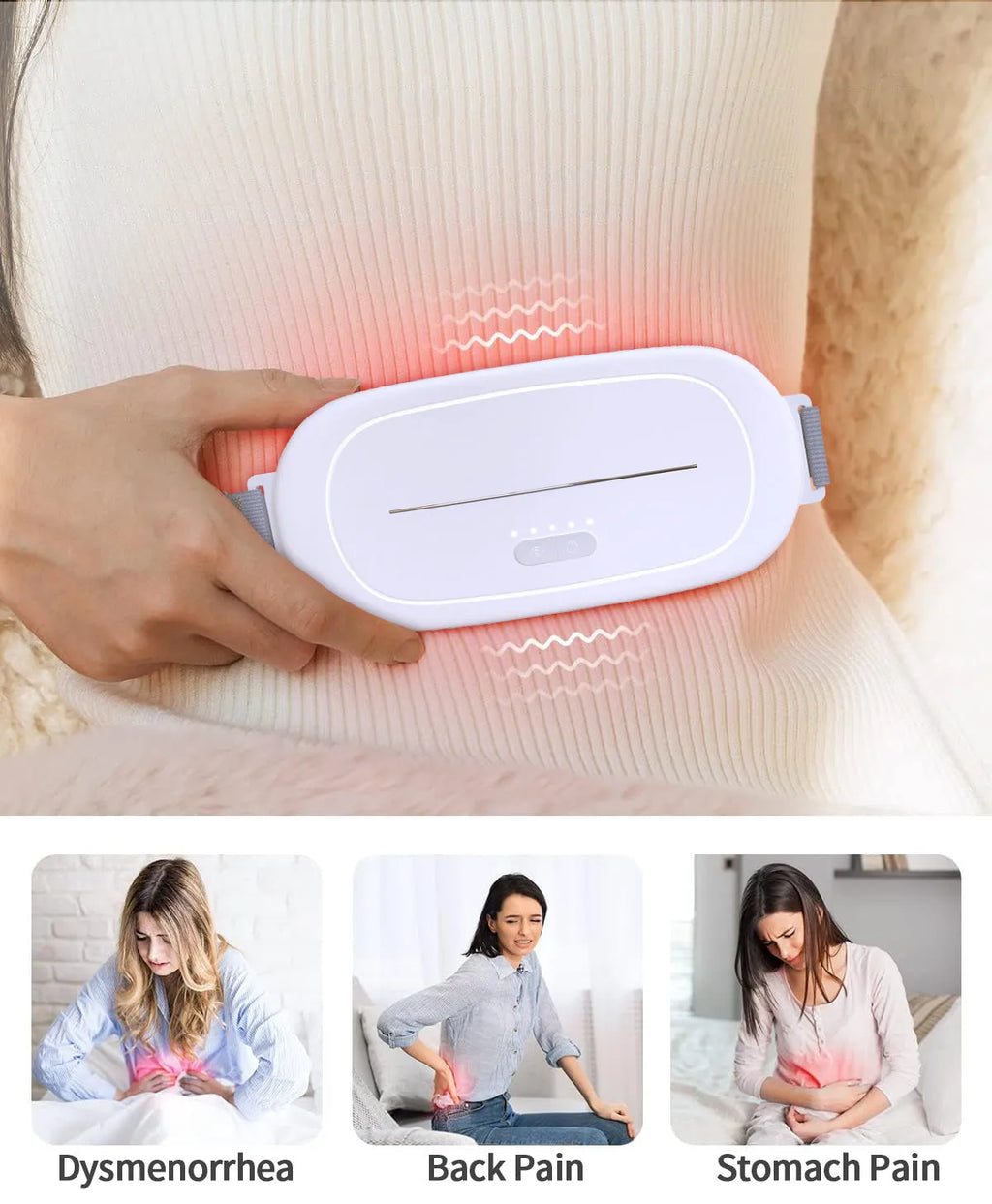 White silicone uterine warming device for postpartum perineal heat therapy