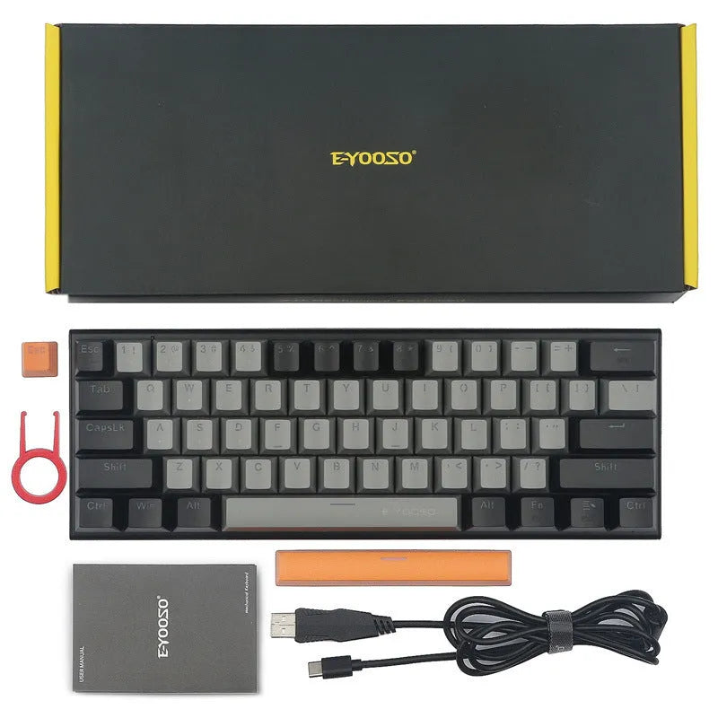 Z11 mechanical keyboard with aluminium alloy frame, black key caps, and RGB backlight on a desk