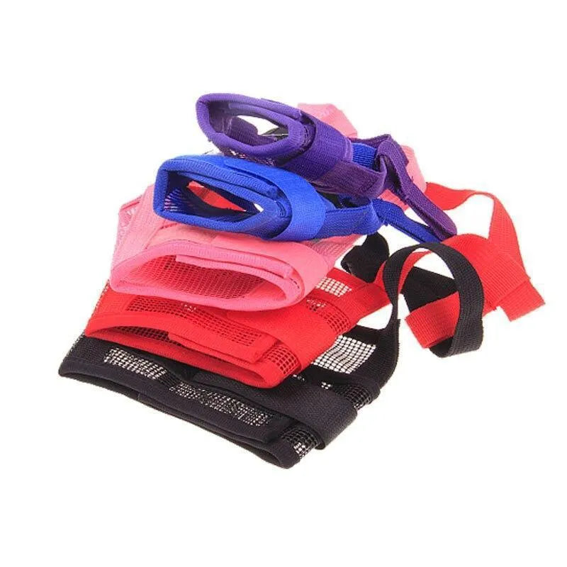 Adjustable plastic dog muzzle in multiple colours for biting and barking prevention