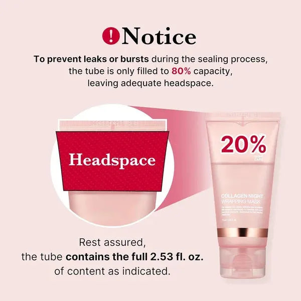 75ml collagen night face mask with application brush for overnight skin treatment