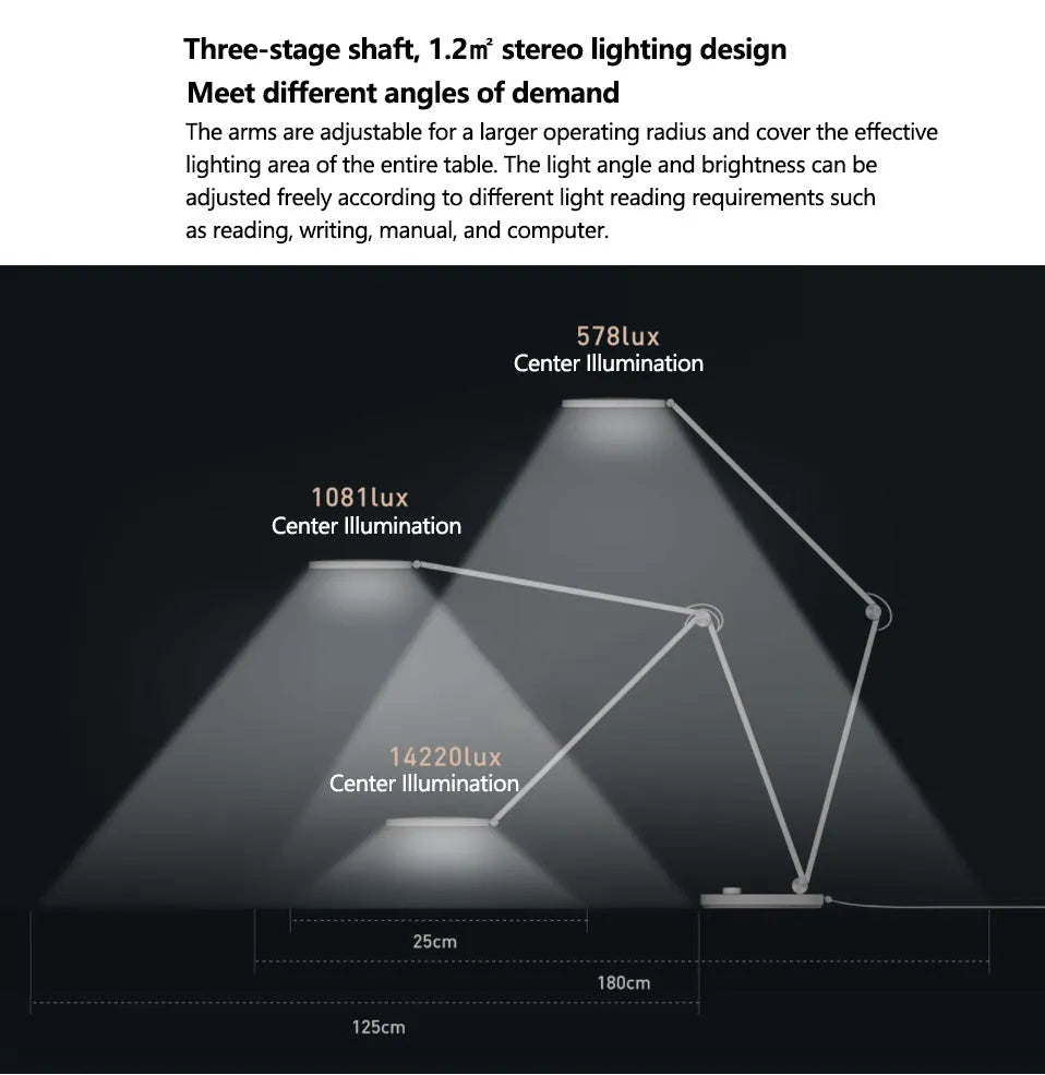ProLED intelligent folding desk lamp for reading and writing work on a desk