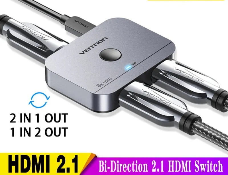 Grey Alloy Cable Separator HD Computer Audio Video Two-Way Conversion for television line connection
