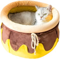Honey pot magic shape cat sofa bed with removable pad in pink or yellow for small cats and dogs
