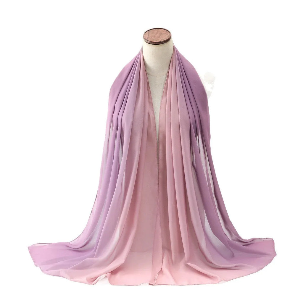 Bubble towel breathable soft scarf for women in chiffon with ethnic print, 175cm long, 70cm wide, available in 12 colours