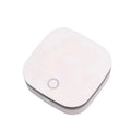 White portable USB air purifier for car with negative ion disinfection.