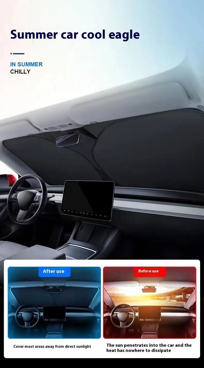 Titanium silver aluminium foil car sunshade showing reflective surface and rectangular shape