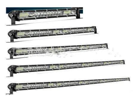 LED ultra-thin single row strip light in aluminium housing, white light, for roof or bumper mount