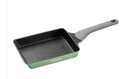 26cm non-stick breakfast frying pan with composite bottom in green, showing cooking surface and handle