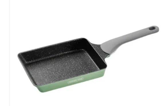 26cm non-stick breakfast frying pan with composite bottom in green, showing cooking surface and handle