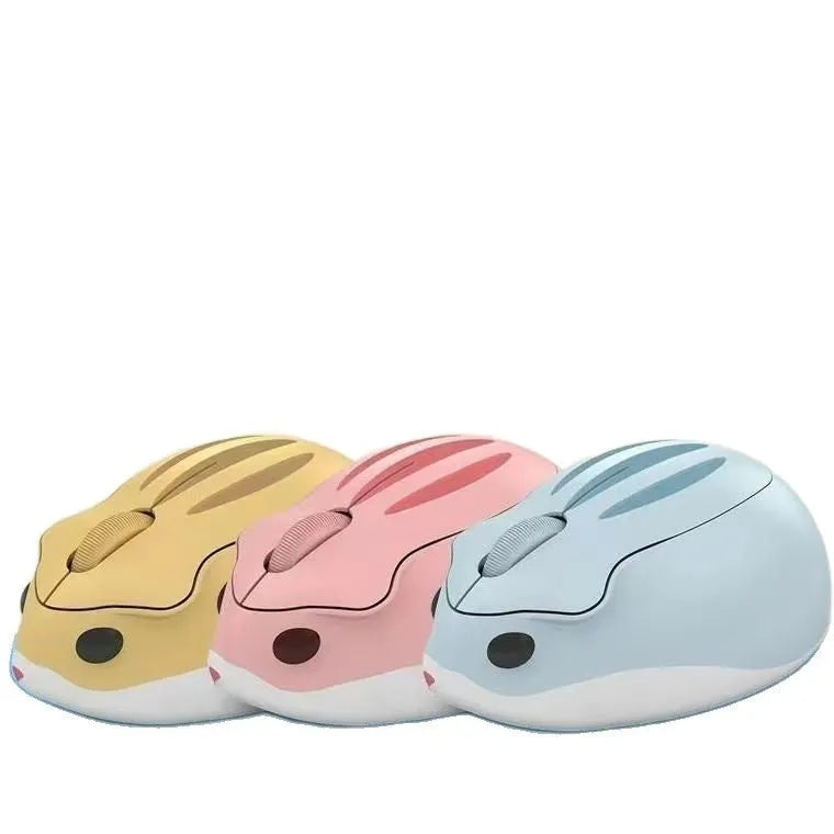 Hamster Bluetooth wireless silent computer mouse in grey mute colour showing compact portable design