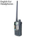 Baofeng UV-5RA dual-band two-way radio showing dual frequency display with 1800mAh battery