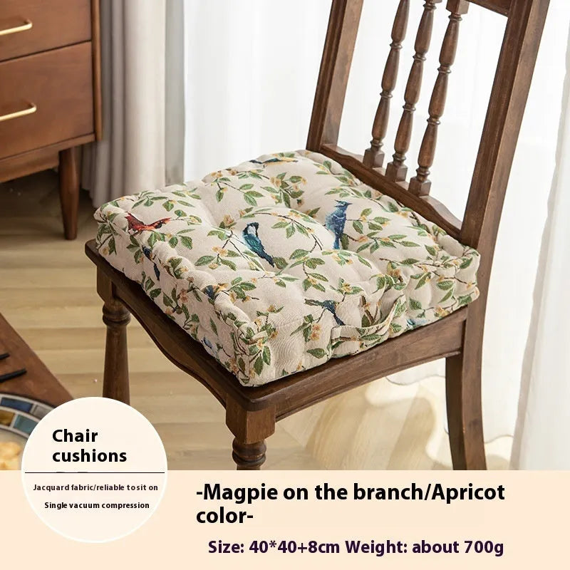 American floral pattern dining chair cushion 40cm square with 8cm thickness