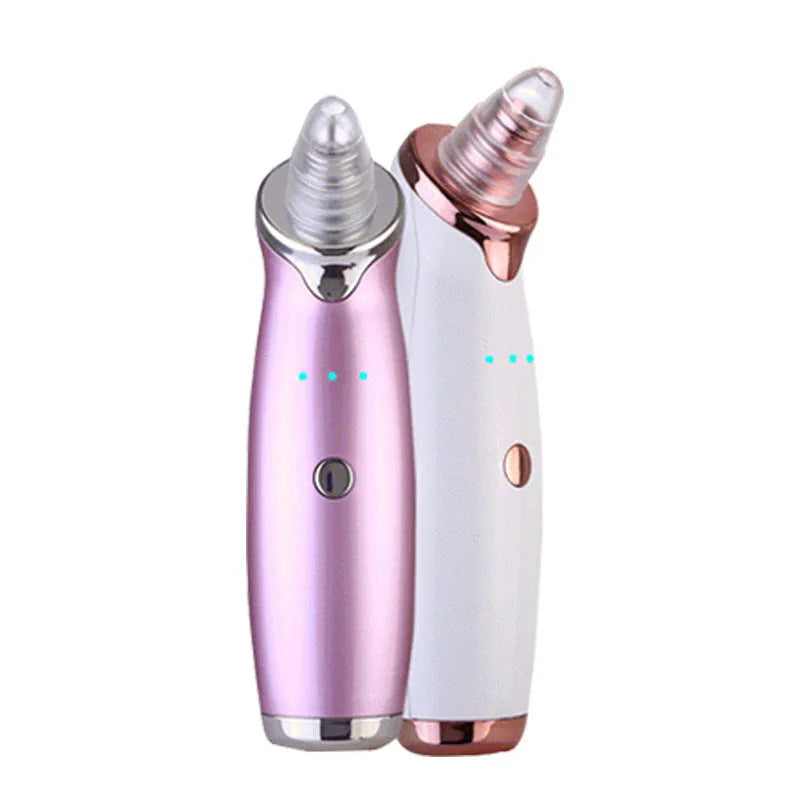 White USB rechargeable ultrasonic pore cleansing beauty device for blackhead removal and acne care