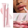 Hose lip balm with silicone brush head, 10g, white packaging