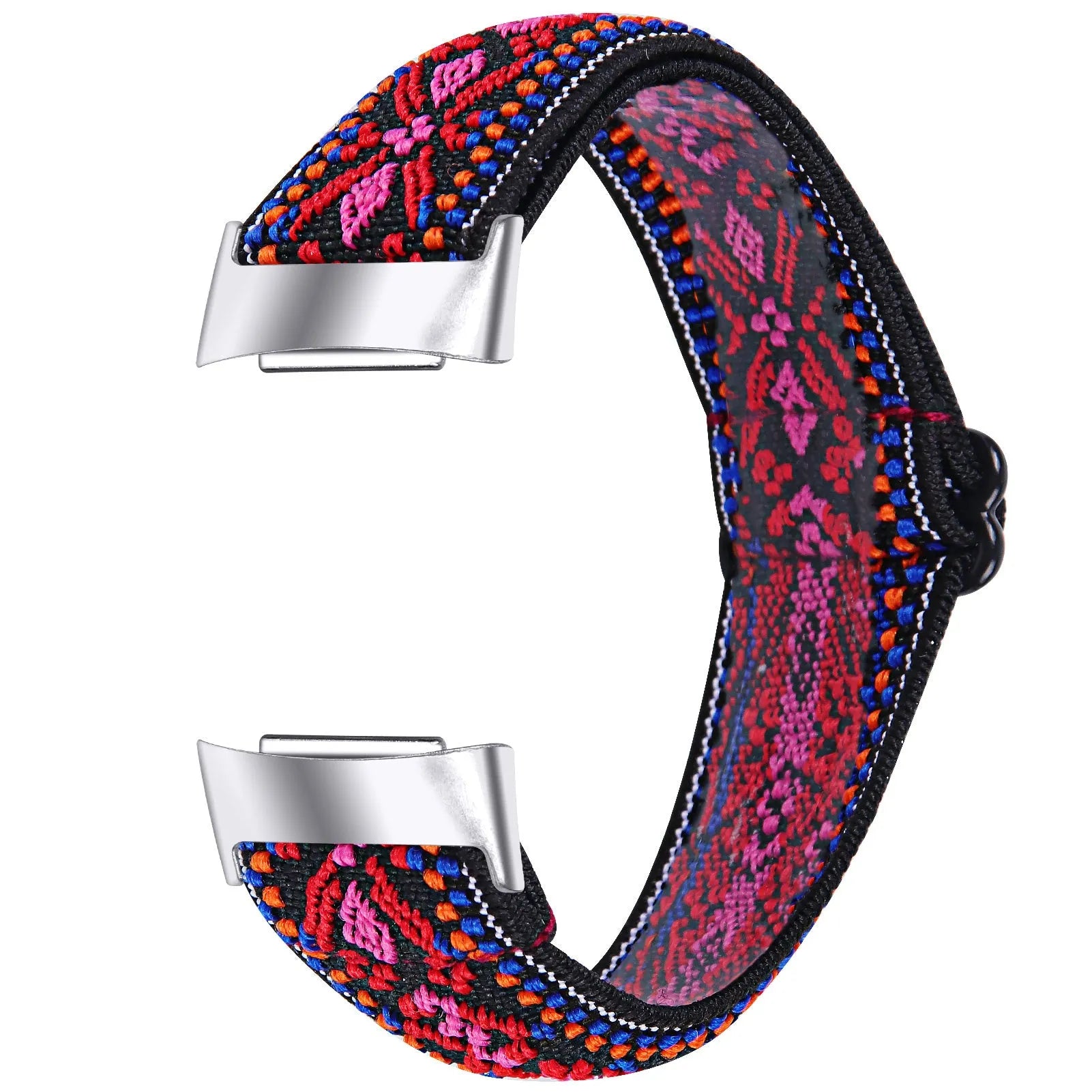 Adjustable printed elastic watch strap for Fitbit Charge 6 in Green Arrow colour, 5.5-8.5 inches fit