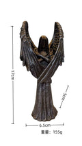 Dark Angel resin craft statue ornament with gothic design, 17 cm tall.