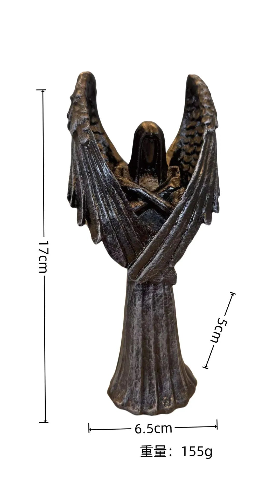 Dark Angel resin craft statue ornament with gothic design, 17 cm tall.