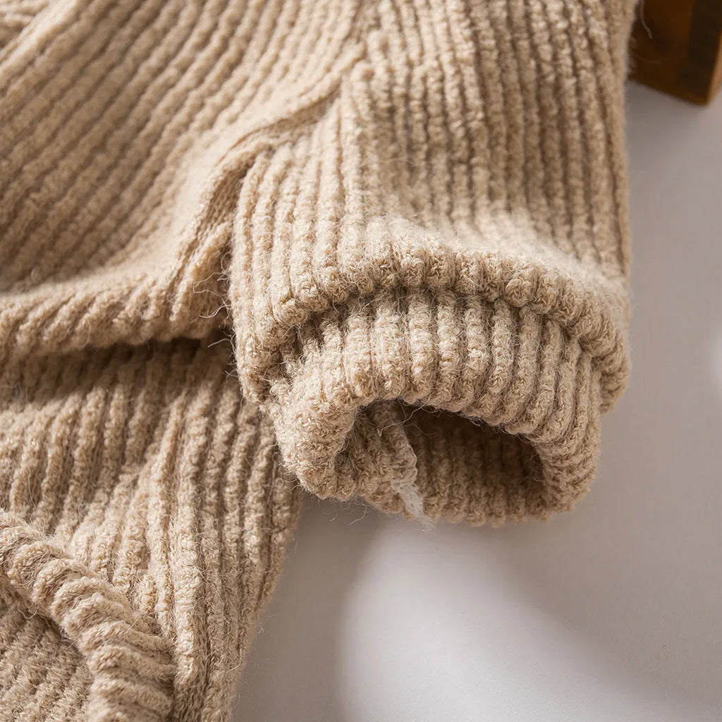 Brown cloth dog sweater pullover for small breed dogs on size chart