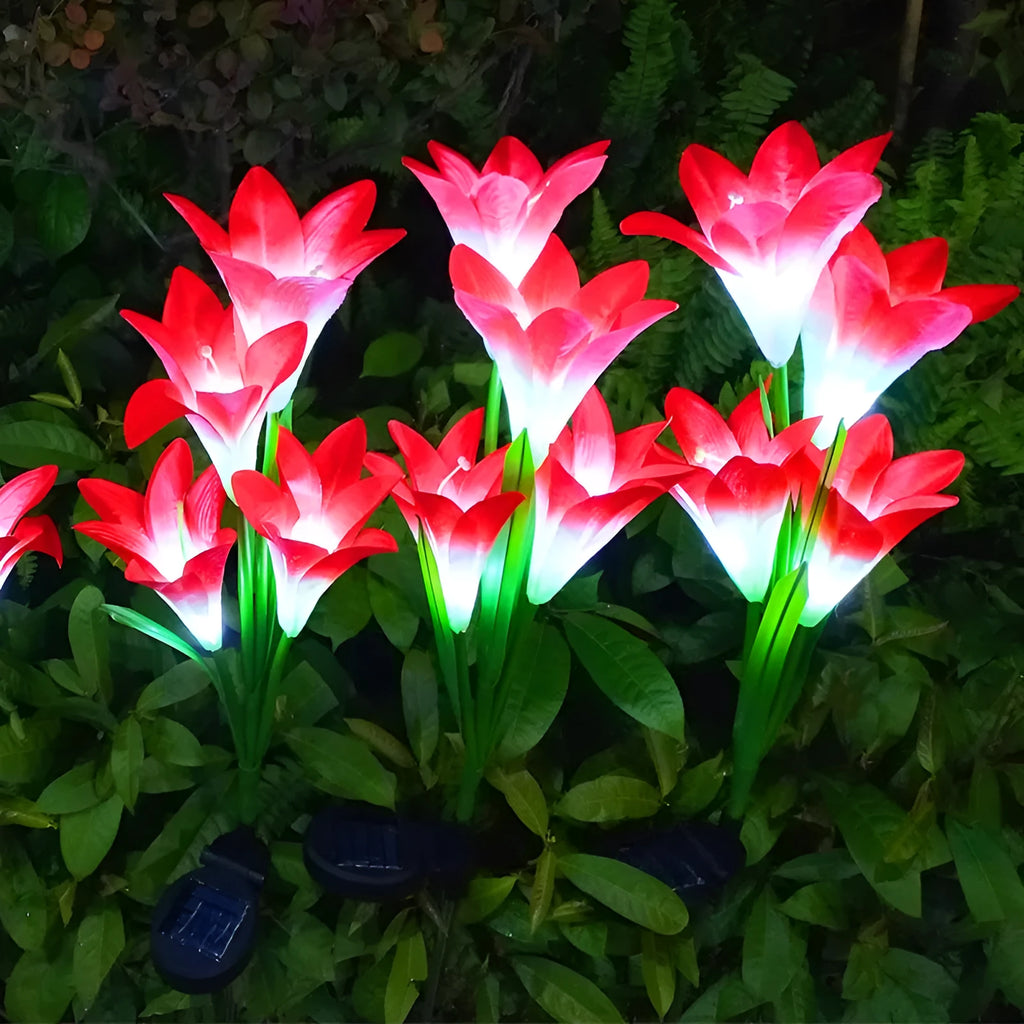 Solar lily festive lantern outdoor villa courtyard garden flower shape solar powered IP65 850mm