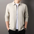 Men's apricot coloured business casual jacket with long sleeves and a straight hem.