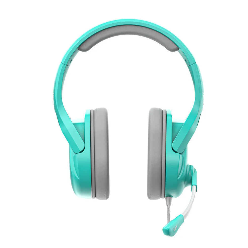 MH86 headwear esports gaming headset with USB cable, black colour, over-ear design and omnidirectional microphone
