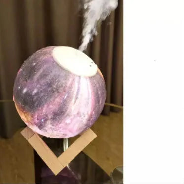 Spherical bedside humidifier with LED night light in three colour options and USB charging port