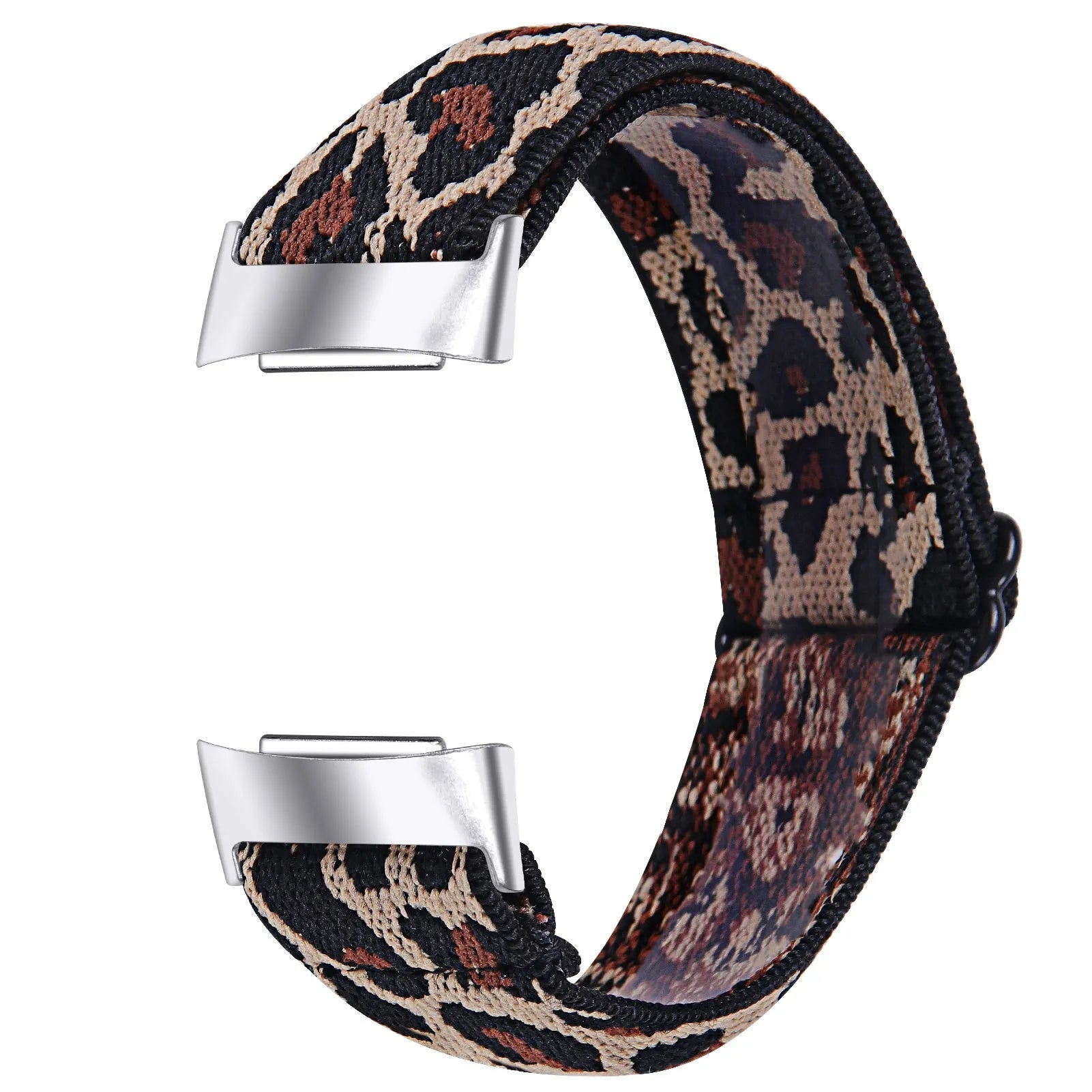 Adjustable printed elastic watch strap for Fitbit Charge 6 in Green Arrow colour, 5.5-8.5 inches fit