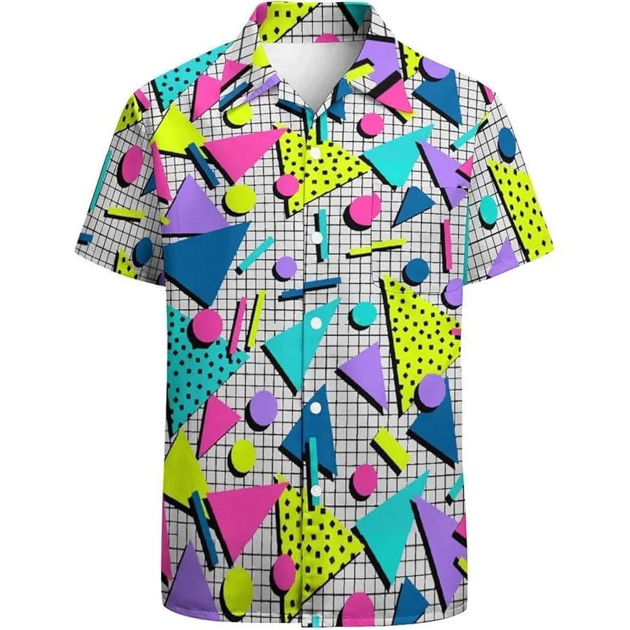 Men's short sleeve camouflage slim fit shirt in polyester fibre, front view, available in multiple colours