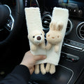 Cartoon rabbit and bear design lamb wool plush car seat belt shoulder protector