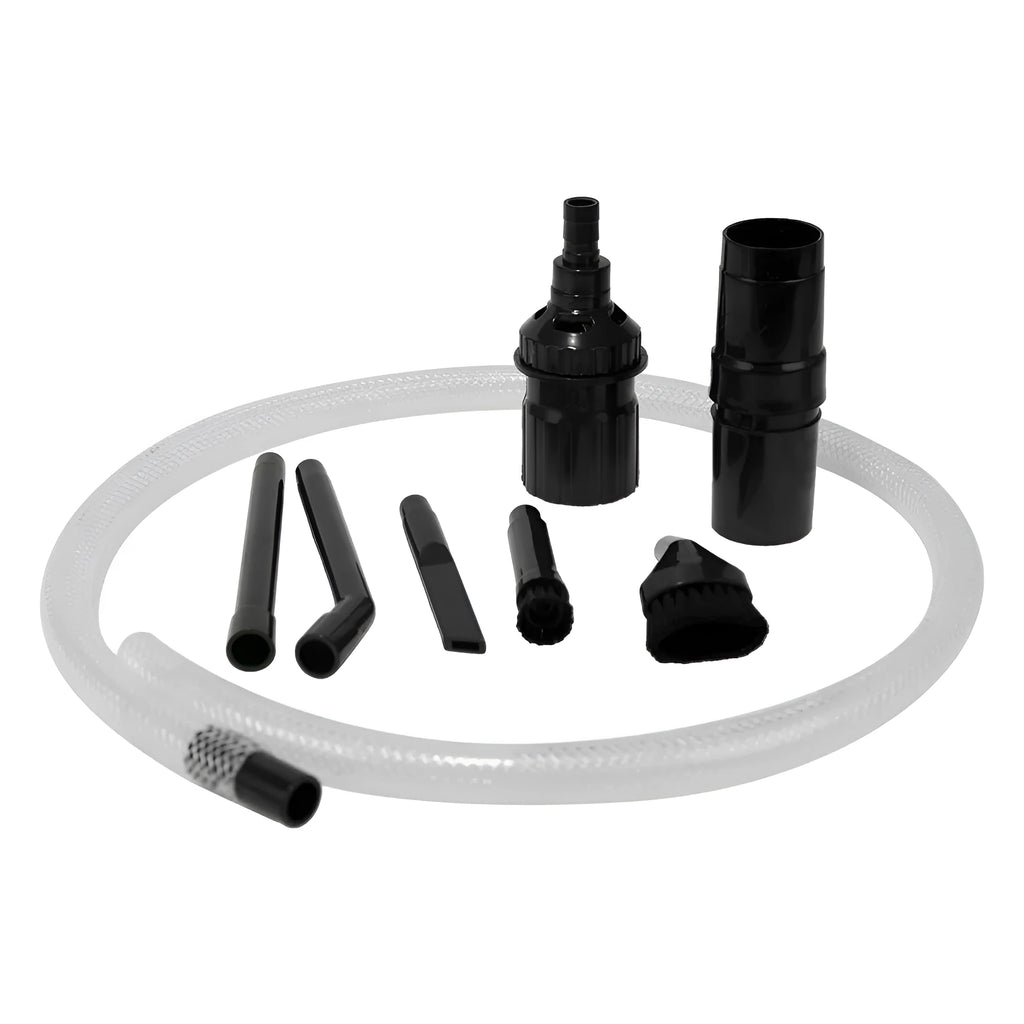 Eight-piece vacuum cleaner accessory kit with small suction heads for auxiliary dust collection
