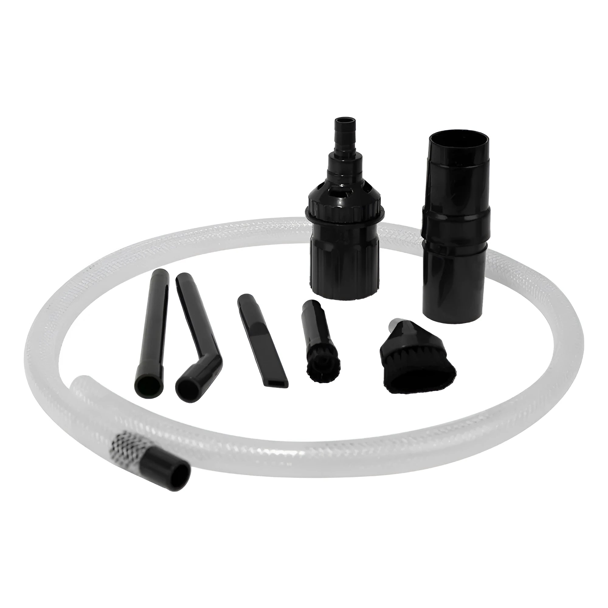 Eight-piece vacuum cleaner accessory kit with small suction heads for auxiliary dust collection