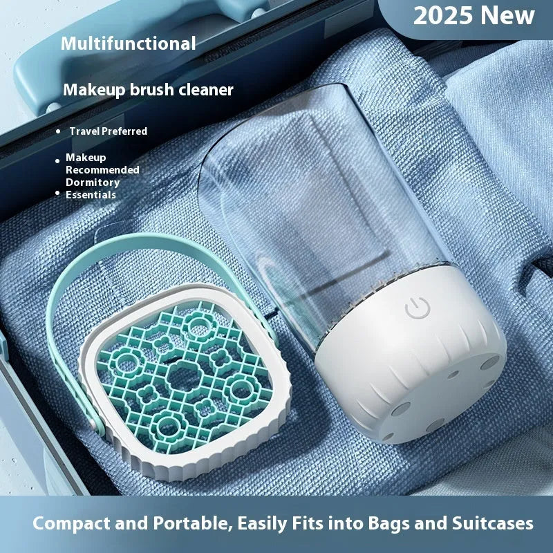 White plastic electric makeup brush cleaning tool with 24cm length and charging cable