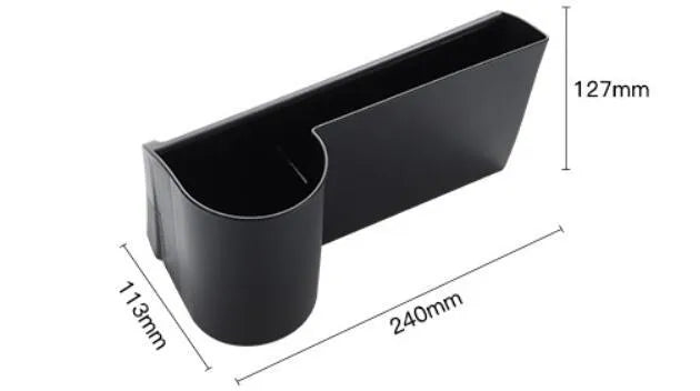Plastic dashboard water cup holder for left-hand drive Tesla Model 3 and Model Y vehicles.