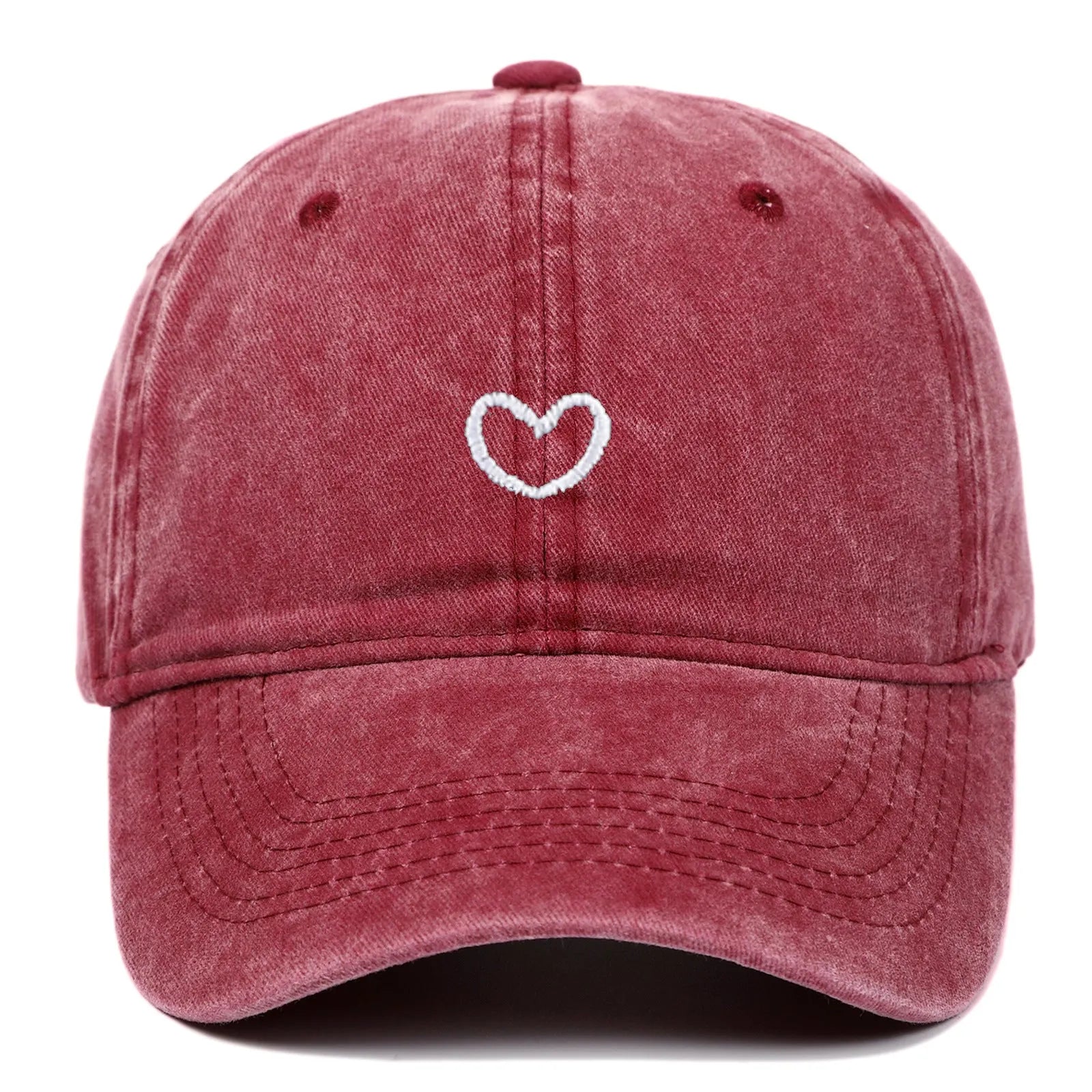 Adjustable retro-style cotton baseball cap with embroidered detailing, shown in a selection of colours.