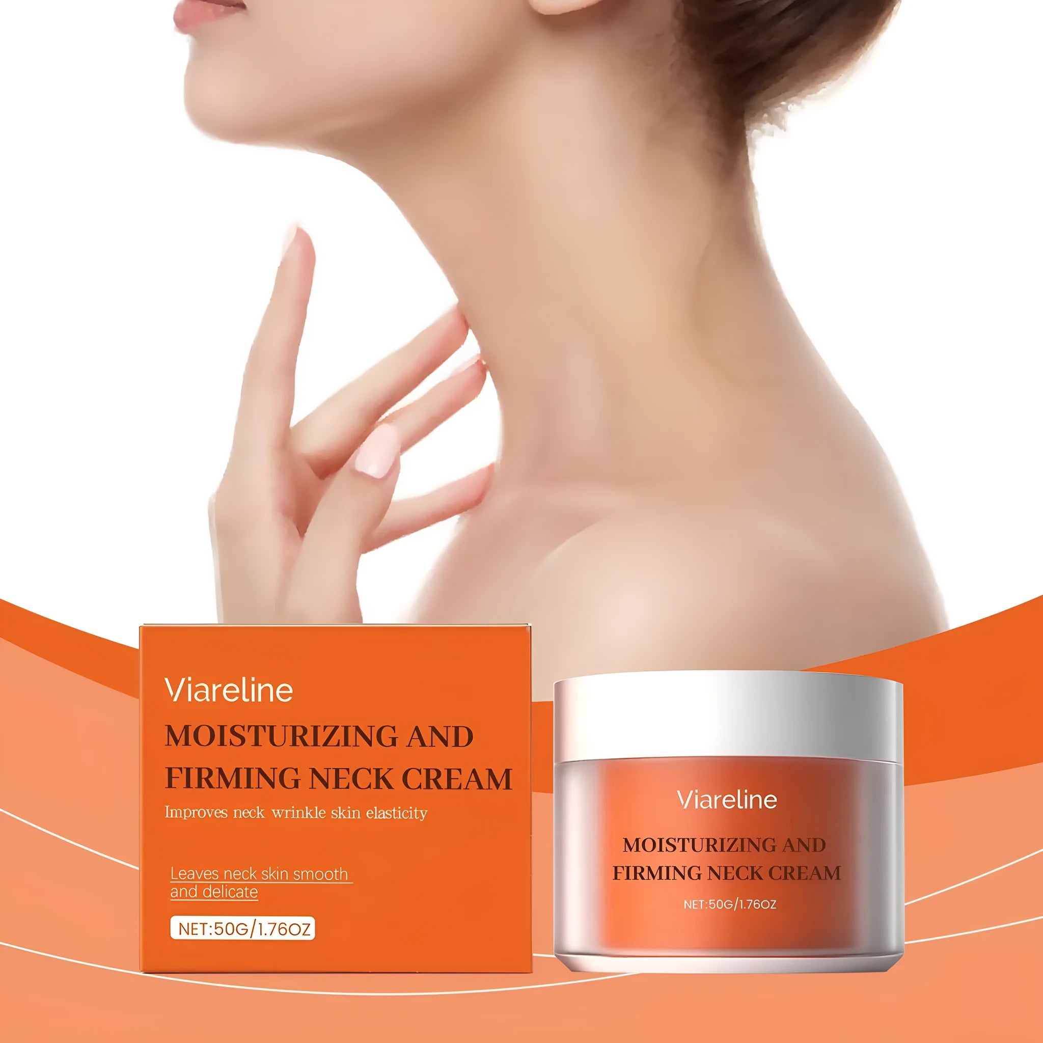 Daily Neck Contour Skin Moisturising Care Cream 50g in compact packaging