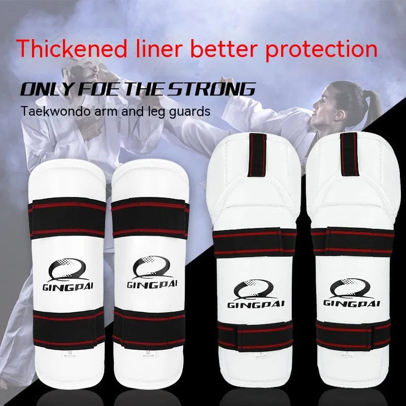 Taekwondo leg and arm protective gear combination set with PU EVA foam construction