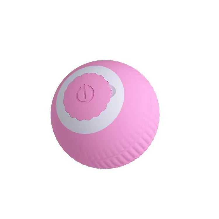 Blue silicone gravity rolling cat teasing ball on a floor