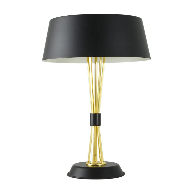 Iron creative European style table lamp, 35x66cm, black finish with LED light source on a desk