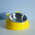 Stainless steel double bowl cat bowl cervical protection oblique mouth design 200ml capacity