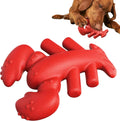 Red hard dog chew toy for aggressive chewers, shown next to a ruler indicating its 170mm length.