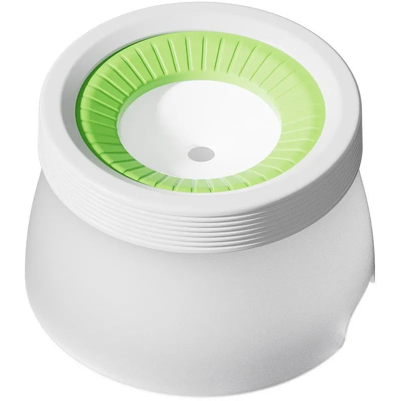 Pet suspension water bowl with stainless steel bracket and green PP silicone bowl